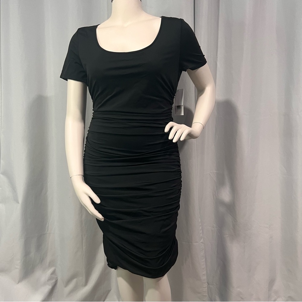 Elegant Black Ruched Dress